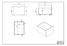 Bettschubkasten >PINO< in Weiß aus MDF - 49,6x39,6x60cm (BxHxT)