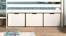 Bettschubkasten >PINO< in Weiß aus MDF - 49,6x39,6x60cm (BxHxT)
