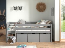 Bettschubkasten >PINO< in Grau aus MDF - 49,6x39,6x60cm (BxHxT)