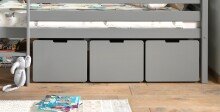 Bettschubkasten >PINO< in Grau aus MDF - 49,6x39,6x60cm (BxHxT)