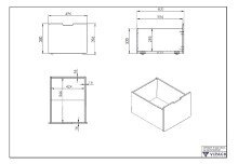 Bettschubkasten >PINO< in Grau aus MDF - 49,6x39,6x60cm (BxHxT)