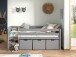 Bettschubkasten >PINO< in Grau aus MDF - 49,6x39,6x60cm (BxHxT)
