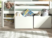 Bettschubkasten >PINO< in Weiß aus MDF - 55,8x39,6x60cm (BxHxT)