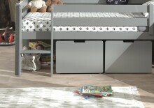 Bettschubkasten >PINO< in Grau aus MDF - 55,8x39,6x60cm (BxHxT)