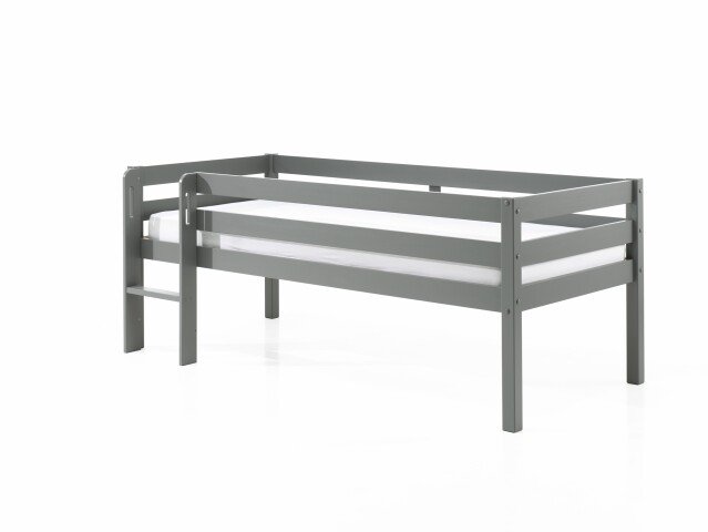 Spielbett >PINO< in Grau aus Skandinavische Kiefer - 207,6x83x104,9cm (BxHxT)