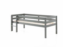 Spielbett >PINO< in Grau aus Skandinavische Kiefer - 207,6x83x104,9cm (BxHxT)