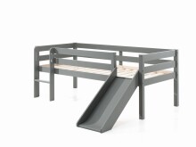 Spielbett >PINO< in Grau aus Skandinavische Kiefer - 207,6x83x175cm (BxHxT)