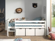Spielbett >PINO< in Weiß - 207,6x83x104,9...