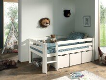 Spielbett >PINO< in Weiß - 207,6x83x104,9 (BxHxT)