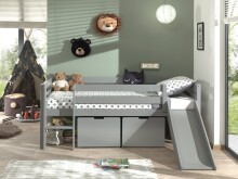 Spielbett >PINO< in Grau - 207,6x83x175 (BxHxT)