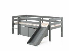 Spielbett >PINO< in Grau - 207,6x83x175 (BxHxT)