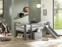 Spielbett >PINO< in Grau - 207,6x83x175 (BxHxT)
