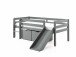 Spielbett >PINO< in Grau - 207,6x83x175 (BxHxT)