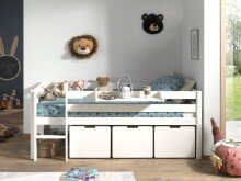 Spielbett >PINO< in Weiß - 207,6x83x104,9...