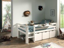 Spielbett >PINO< in Weiß - 207,6x83x104,9 (BxHxT)