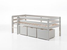 Spielbett >PINO< in Weiß - 207,6x83x104,9 (BxHxT)