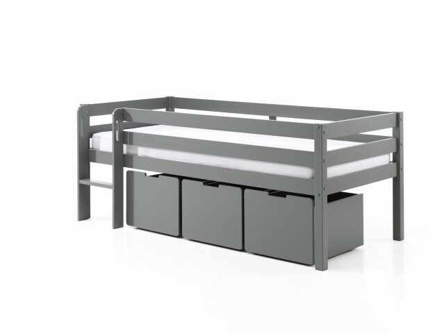 Spielbett >PINO< in Grau - 207,6x83x104,9 (BxHxT)