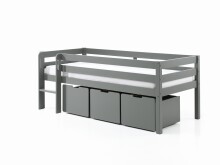 Spielbett >PINO< in Grau - 207,6x83x104,9 (BxHxT)