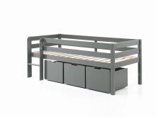 Spielbett >PINO< in Grau - 207,6x83x104,9 (BxHxT)