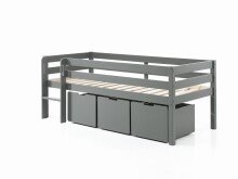 Spielbett >PINO< in Grau - 207,6x83x104,9 (BxHxT)