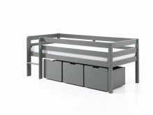 Spielbett >PINO< in Grau - 207,6x83x104,9 (BxHxT)