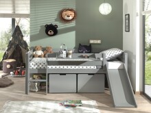 Spielbett >PINO< in Grau - 207,6x83x175 (BxHxT)