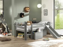 Spielbett >PINO< in Grau - 207,6x83x175 (BxHxT)