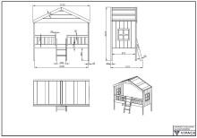 Hausbett >HAUSBETT< in Weiß - 213x201,8x119,9 (BxHxT)
