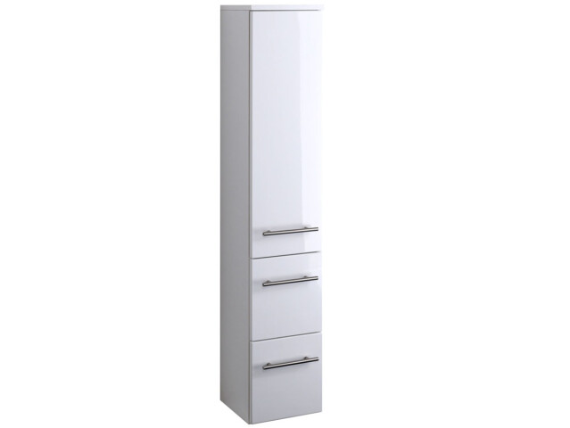 Midischrank >Parma< in Weiß/Hochglanz aus MDF - 25x130x27cm (BxHxT)