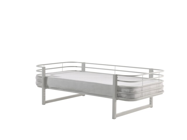Einzelbett >OSCAR< in Weiß aus Metall - 206x62,5x99cm (BxHxT)