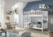 Etagenbett >SCOTT< in Weiß aus Massiv Kiefer und MDF - 207,6x175,4x104,9 (BxHxT)