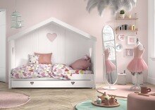 Hausbett >AMORI< in Weiß - 213x171,7x98,7...