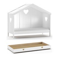 Hausbett >AMORI< in Weiß - 213x171,7x98,7 (BxHxT)