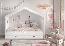 Hausbett >AMORI< in Weiß - 213x171,7x98,7 (BxHxT)