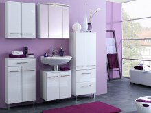 Midischrank >Parma< in Weiß/Hochglanz aus MDF...