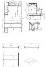 Etagenbett >SCOTT< in Weiß - 207,6x175,4x157,5 (BxHxT)