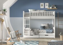 Etagenbett >SCOTT< in Weiß - 207,6x175,4x104,9 (BxHxT)