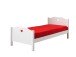 Einzelbett >AMORI< in Weiß aus Massiv Kiefer und MDF - 211,2x80x96cm (BxHxT)