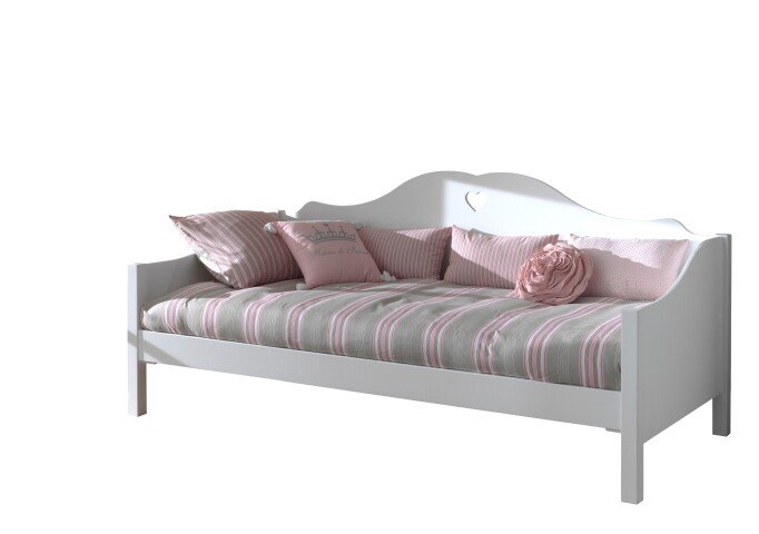 Funktionsbett >AMORI< in Weiß aus Massiv Kiefer und MDF - 211,2x95x97cm (BxHxT)