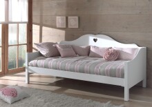 Funktionsbett >AMORI< in Weiß aus Massiv Kiefer und MDF - 211,2x95x97cm (BxHxT)