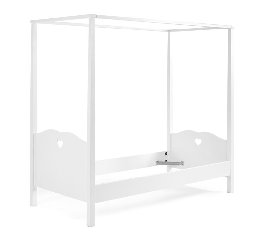 Himmelbett >AMORI< in Weiß aus Massiv Kiefer und MDF - 211,3x187,3x96cm (BxHxT)