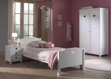 Jugendzimmer-Set >AMORI< in Weiß aus Massiv Kiefer und MDF - 211,2x80x96 (BxHxT)