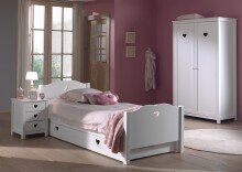Jugendzimmer-Set >AMORI< in Weiß aus Massiv Kiefer und MDF - 211,2x80x96 (BxHxT)