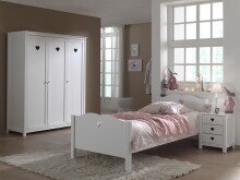 Jugendzimmer-Set >AMORI< in Weiß aus Massiv Kiefer und MDF - 211,2x80x96 (BxHxT)
