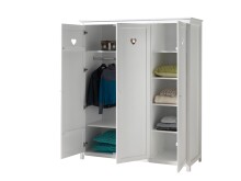 Jugendzimmer-Set >AMORI< in Weiß aus Massiv Kiefer und MDF - 211,2x80x96 (BxHxT)