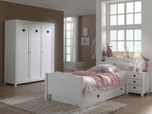 Jugendzimmer-Set >AMORI< in Weiß aus Massiv Kiefer und MDF - 211,2x80x96 (BxHxT)