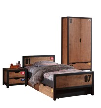 Jugendzimmer-Set >ALEX< in Kiefer gebürstet -...