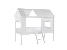Spielbett >CHARLOTTE< in Weiß aus Massiv Kiefer und MDF - 209x185x137cm (BxHxT)