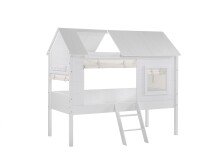 Spielbett >CHARLOTTE< in Weiß aus Massiv Kiefer und MDF - 209x185x137cm (BxHxT)