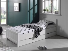 Jugendzimmer-Set >ERIK< in Weiß aus Massiv Kiefer und MDF - 208x77x96cm (BxHxT)